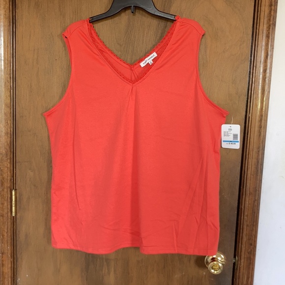 Emily Daniels sleeveless tank top v neck w crochet trim top size 2X - Picture 8 of 16